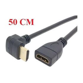 Alfais AL-4666 HDMI Dişi Erkek Uzatma 90 Derece 50 cm Dirsek Kablosu