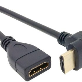 Alfais AL-4666 HDMI Dişi Erkek Uzatma 90 Derece 50 cm Dirsek Kablosu