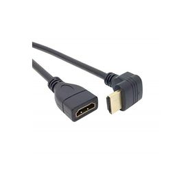 Alfais AL-4666 HDMI Dişi Erkek Uzatma 90 Derece 50 cm Dirsek Kablosu