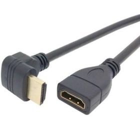 Alfais AL-4666 HDMI Dişi Erkek Uzatma 90 Derece 50 cm Dirsek Kablosu