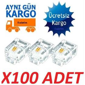 Alfais Al-4839 RJ11 100 Adet Telefon Kablo Ucu Konnektörü
