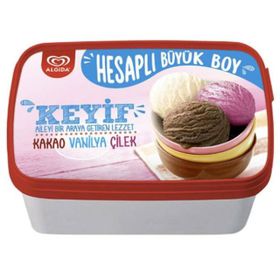 Algida Keyif Keyif Kakao Çilek Vanilya Kakao 1400 ml Dondurma