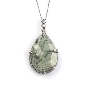 Alibaba Doğaltaş KLY-634 Prehnite Doğal Taş Kolye