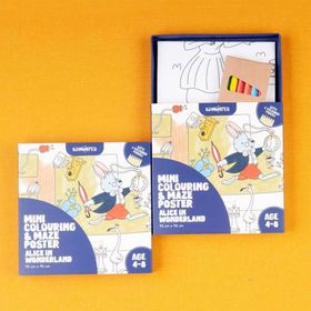 Alice Harikalar Diyarında - Boyama ve Labirent Poster - Kidmosfer