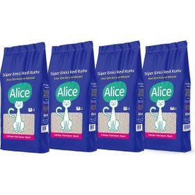 Alice Kalın Taneli Süper Emici Doğal 4x7 lt Kedi kumu