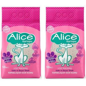 Alice Kartopu Kalın ve Beyaz Taneli Pudra Kokulu 2x10 lt Kedi Kumu