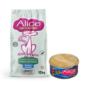 Alice Light & Sterilised 12 kg Somonlu Karidesli Kısırlaştırılmış / Kilolu Kediler İçin Premium Kedi Maması