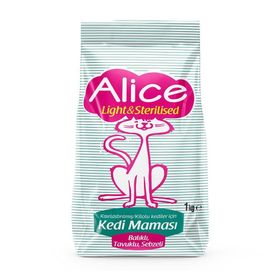 Alice Light Sterilised Kısırlaştırılmış 3x1 kg Kilolu Kediler İçin Mama