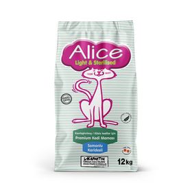 Alice Light&Sterilised 12 kg Somonlu Karidesli Kilolu Kediler İçin Premium Kedi Maması
