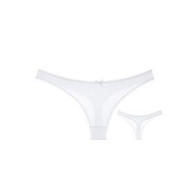 Alışveriş Meydanı 9311 Kadın Beyaz Likralı Penye Tanga (G-String) Külot