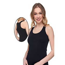 Alışveriş Meydanı Kalın Askılı Sporcu Likralı Siyah Kadın Atlet