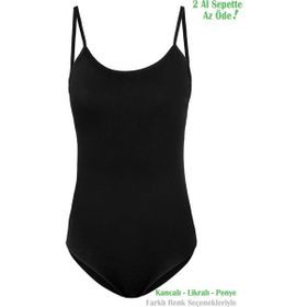 Alışveriş Meydanı Siyah İnce Askılı Çıtçıtlı Kancalı Bayan Likralı Zıbın Body Atlet