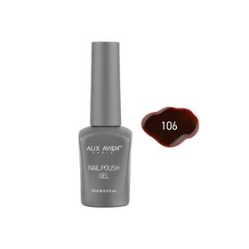 Alix Avien Nail Uv Gel Polish 106 12 ml Kahverengi Koyu Kırmızı Kalıcı Oje