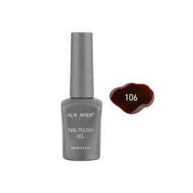 Alix Avien Nail Uv Gel Polish 106 12 ml Kahverengi Koyu Kırmızı Kalıcı Oje