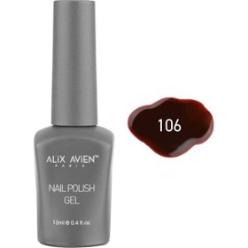 Alix Avien Nail Uv Gel Polish 106 12 ml Kahverengi Koyu Kırmızı Kalıcı Oje