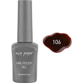 Alix Avien Nail Uv Gel Polish 106 12 ml Kahverengi Koyu Kırmızı Kalıcı Oje