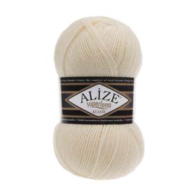 Alize 01 krem 5'li Süperlana Midi El Örgü İpi