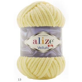 Alize 013 Açık Sarı 100 gr Velluto El Örgü İpi