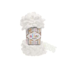 Alize 055 Beyaz Puffy El Örgü İpi