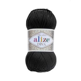 Alize 060 Siyah Diva El Örgü İpi