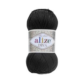 Alize 060 Siyah Diva El Örgü İpi