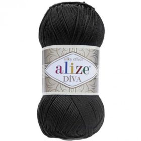 Alize 060 Siyah Diva El Örgü İpi