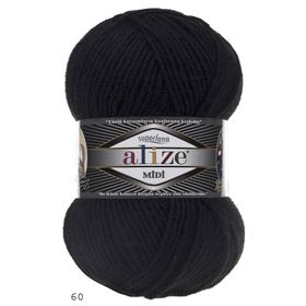 Alize 060 Siyah Superlana Midi El Örgü İpi