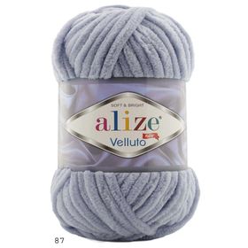 Alize 087 Koyu Gri 100 gr Velluto El Örgü İpi