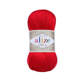 Alize 106 Kırmızı 5'li Diva El Örgü İpi