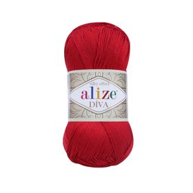 Alize 106 Kırmızı Diva El Örgü İpi