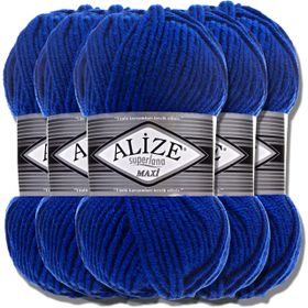 Alize 141 Superlana Maxi 5 Adet Saks Mavi Örgü İpi