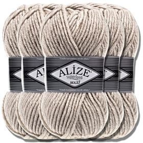 Alize 152 Bej Melanj 5'li Süperlana Klasik El Örgü İpi