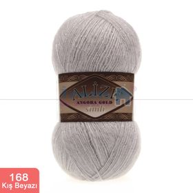 Alize 168 kış Beyazı 5'li Angora Gold Simli El Örgü İpi