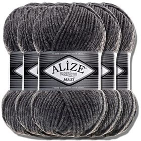 Alize 182 Orta Gri Melanj Superlana Maxi Örgü İpi