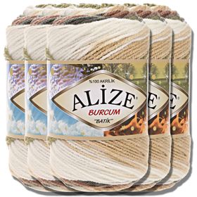 Alize 1893 Burcum Batik Acı Kahve 5 Adet El Örgü İpi