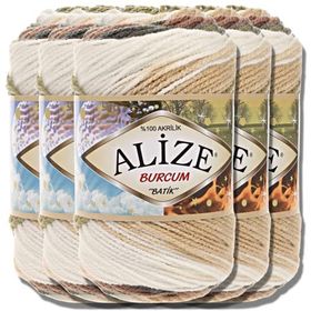 Alize 1893 Burcum Batik Acı Kahve 5 Adet El Örgü İpi