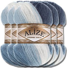 Alize 1899 5'li Angora Gold Batik El Örgü İpi