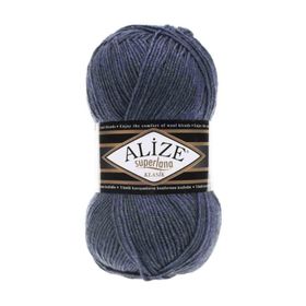 Alize 203 denim Melanj 5'li Süperlana Klasik El Örgü İpi