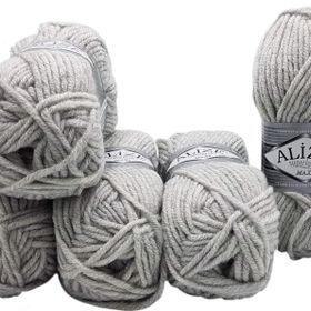 Alize 208 açık Gri Melanj 5'li Süperlana Maxi El Örgü İpi