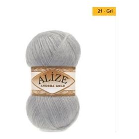 Alize 21 gri 5'li Angora Gold El Örgü İpi