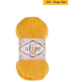 Alize 216 Koyu Sarı 50 gr Cotton Gold Hobby El Örgü İpi