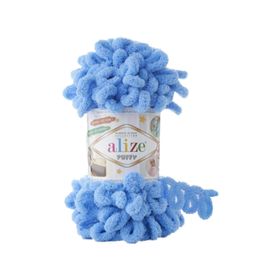 Alize 289 Orta Mavi 5'li Puffy El Örgü İpi