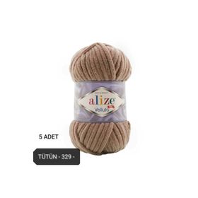 Alize 329 Tütün 5'li Velluto El Örgü İpi