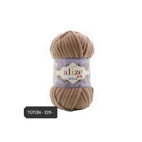 Alize 329 Tütün Velluto 100 gr El Örgü İpi