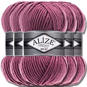 Alize 440 Superlana Maxi Koyu Gül 100 gr El Örgü İpi