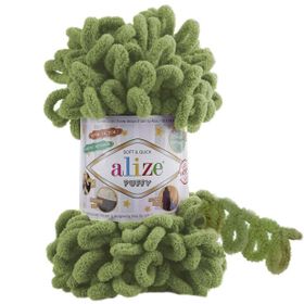 Alize 485 Kaplumbağa Yeşili 5'li Puffy Fine El Örgü İpi