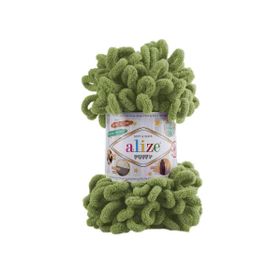 Alize 485 Kaplumbağa Yeşili 5'li Puffy Fine El Örgü İpi
