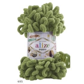 Alize 485 Soft Yeşil 5'li Puffy 100 gr El Örgü İpi