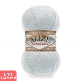Alize 514 Buz Mavisi 5'li Angora Gold El Örgü İpi