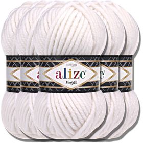 Alize 55 Beyaz Superlana Maxi 100 gr Örgü İpi
